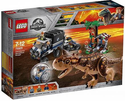 Конструктор Lego Jurassic World – Побег в гиросфере от карнотавра 